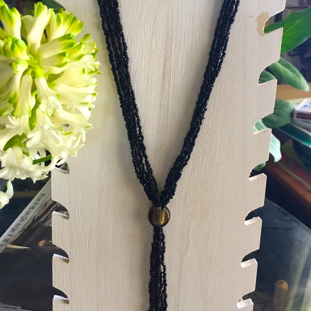 Black multi beaded necklace
